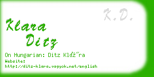 klara ditz business card